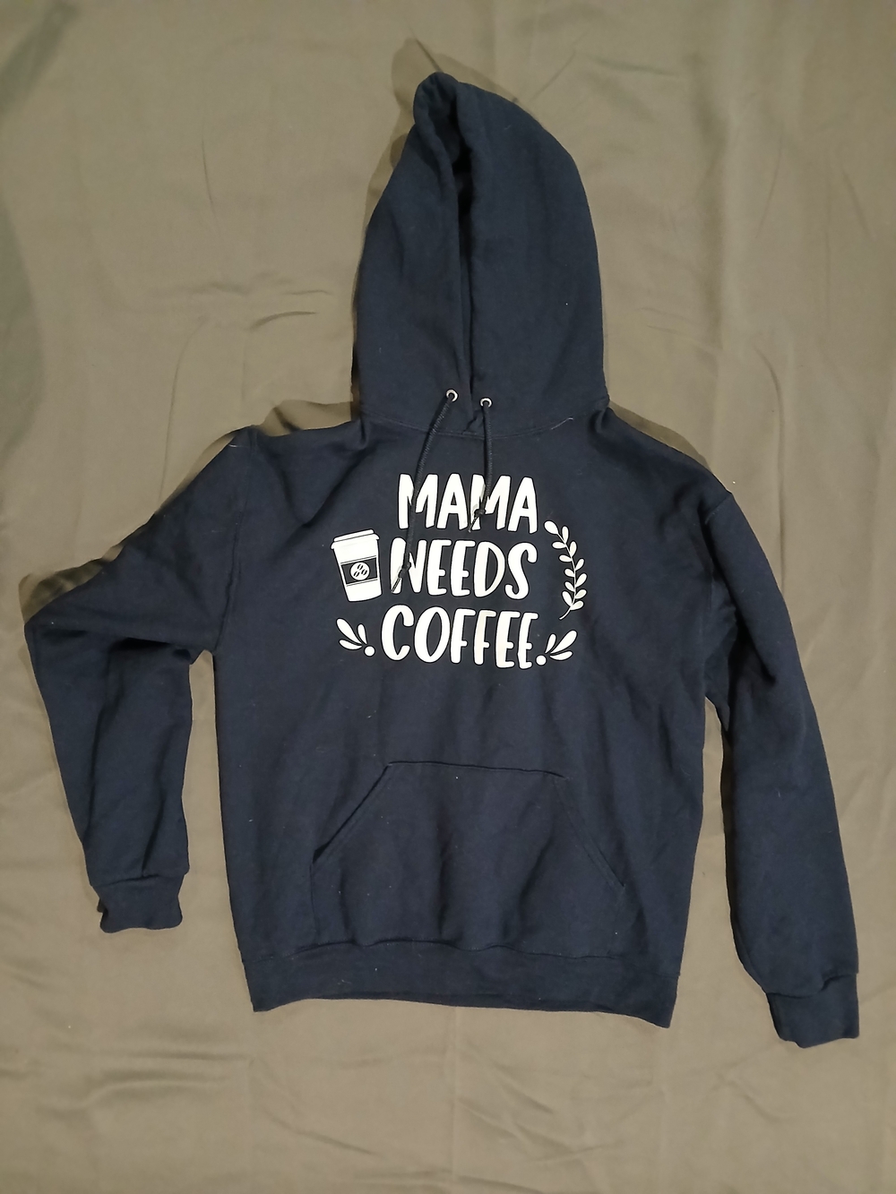 Mama Needs Coffee Navy Hooded Sweatshirt